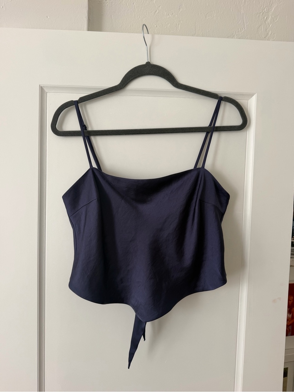 Sunday Best Navy Satin Tie-Back Camisole Top - Women